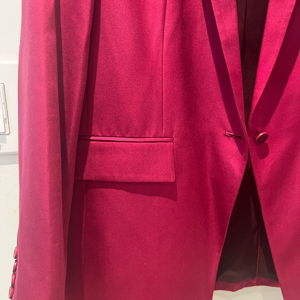 Theory Elegant Dark Red (Malbec) silk blazer - Picture 4 of 6